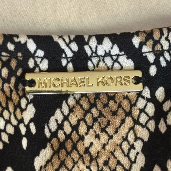 Michael Kors Black and Tan Patterned Blouse - Picture 5 of 7